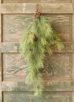 Lone Needle Pine Teardrop Swag - With Pine Cones - 36 Inch