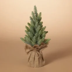 Artificial Table Top Spruce Tree With Burlap Base - 13in