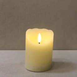 Battery Pillar Candle With Timer - 4x3 - Ivory
