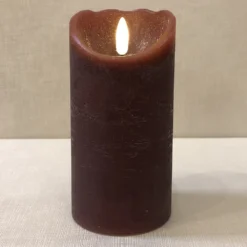 Battery Pillar Candle With Timer - 3x6 - Burgundy
