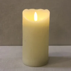 Battery Pillar Candle With Timer - 6x3 - Ivory