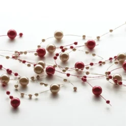 Beaded Garland - Burgundy & Gold Pearl - 5ft