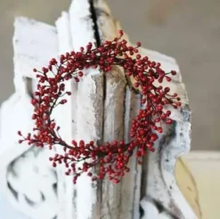 Berry Candle Ring - Red Berry - 6.5in