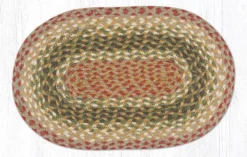 Braided Placemat - Small - Olive/Burgundy/Gray - 10in X 15in