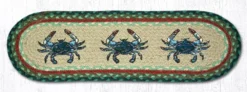 Earth Rug - Braided Stair Tread - Blue Crab - 8.25x27