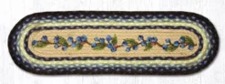 Earth Rug - Braided Stair Tread - Blueberry - 8.25x27