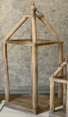 Candle Lantern - Jasper - Distressed Wood - 25in H