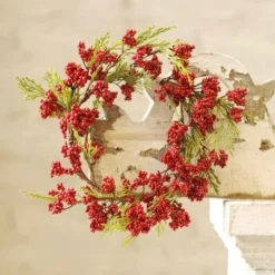 Berry & Cedar Candle Ring - 6.5in