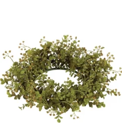 Green Leaf Candle Ring - Eucalyptus - Green - 6.5in