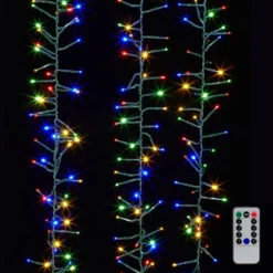 Cluster Garland Lights - 1300 Multicolor LED Lights - Green Wire - 44ft
