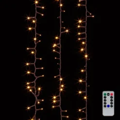 Cluster Garland Lights - 500 Warm White LED Lights - Brown Wire - 36.5ft