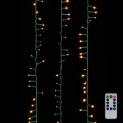 Cluster Garland Lights - 500 Warm White LED Lights - Green Wire - 36.5ft