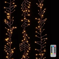 Cluster Garland Lights - 600 Warm White LED Lights - Brown Wire - 19ft