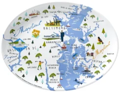 Coastal Serving Platter - 16in Melamine - Chesapeake Kitchen Decor