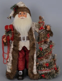 Karen Didion Santa - 16in - Lighted Woodland Elegance Santa
