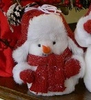 Decorative Figurine - "Red Cap Snowman" - Small 7"