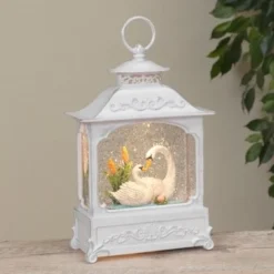 Decorative Lantern Water Globe - Swan Pair - 12.8in