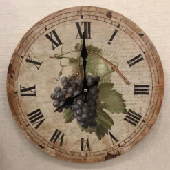 Decorative Wall Clock - Grapes - 13.25in