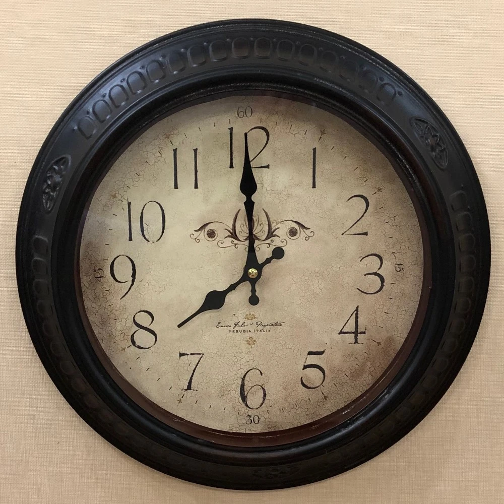 Decorative Wall Clock - Metal - Antique - 13.5in