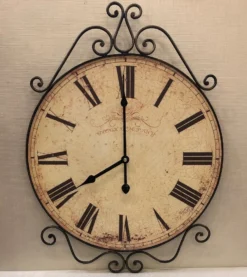 Decorative Wall Clock - Metal Frame - Antique - 21.25in
