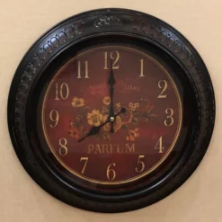 Decorative Wall Clock - Metal - Parfum - 13.5in