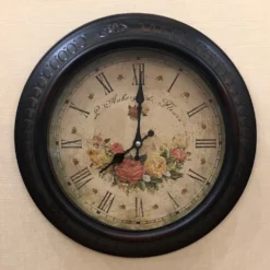 Decorative Wall Clock - Metal - The Flower Inn - 13.5in