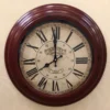 Decorative Wall Clock - Red Metal - Old Town - 17in