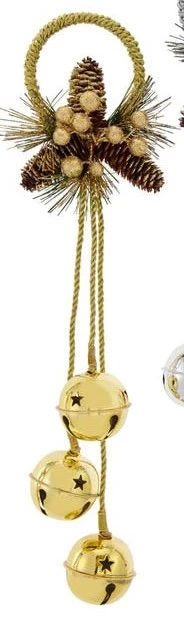 Door Hanger With Bells - Gold - 20in