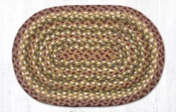 Braided Placemat - Small - Olive/Burgundy/Cream - 10in X 15in
