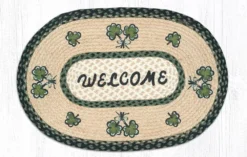 Earth Rug - Braided Jute Oval Rug - Irish Welcome - 20in X 30in