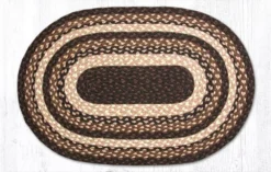 Earth Rug - Braided Jute Oval Rug - Mocha/Frappuccino - 20in X 30in