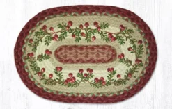 Braided Placemat - Large Oval - Cranberries - 13in X 19in