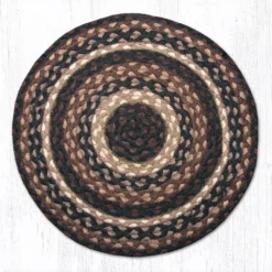 Earth Rug - Braided Round Chair Pad - Mocha/Frappuccino - 15.5in
