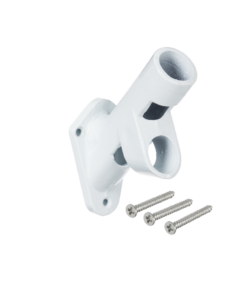 Flag Pole Bracket - Aluminum 2-Position Bracket - 5.5in - White