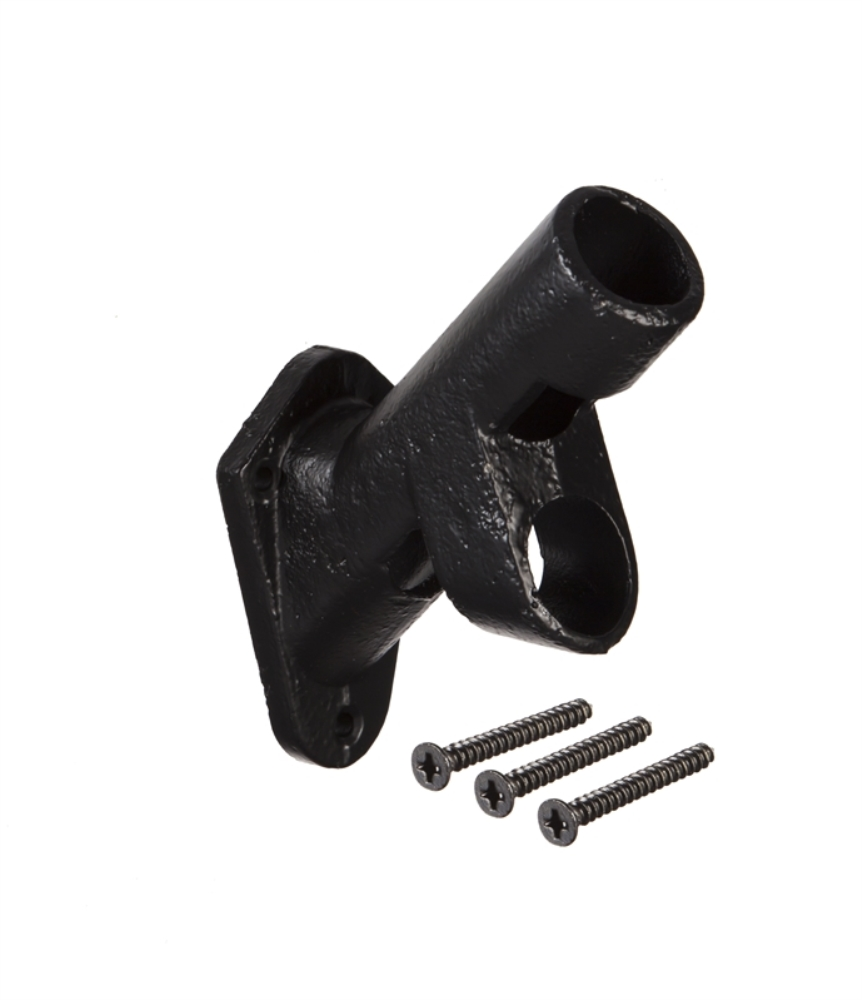 Flag Pole Bracket - Cast Iron 2-Position Bracket - 5.5in - Black