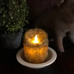 Flameless Pillar Candle - Evening Mocha - 3x4
