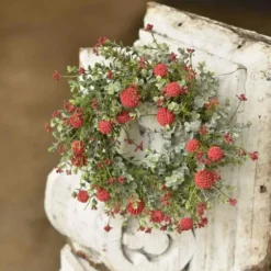 Floral Candle Ring - Garden Bliss Red - 6in