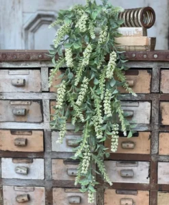 Floral Hanging Bush With Stem - Wild Wonder Cream - 33 Inch