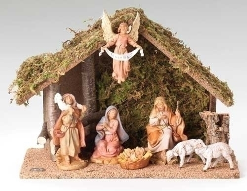 Fontanini Nativity - 5in Collection - Italian Stable - 7pc Set