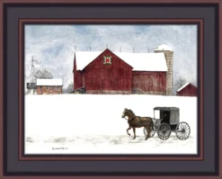 Framed Print - Amish Winter - 20x16 - Bonnie Fisher