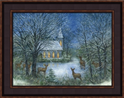Framed Print - Deer In The Snow - 20x16 - Bonnie Fisher