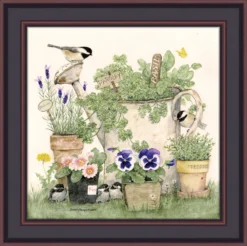 Framed Print - Old English Watering Can - 20x20 - Bonnie Fisher