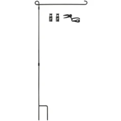 Garden Flag Stand - For Small Garden Flags/Yard Flags - Black Iron