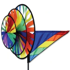 Garden Wind Spinner - Triple Rainbow - Kinetic - 33in