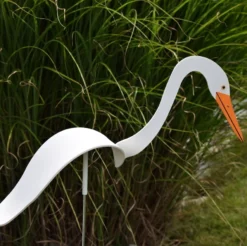 Great White Egret Dancing Bird® - Decorative Garden Stake