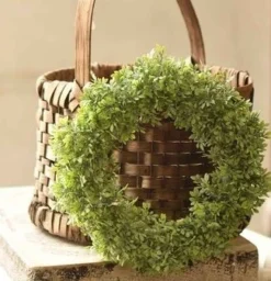 Green Leaf Candle Ring - Morning Rain - Green - 6in