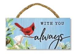 In Love Memory Plaque - With You Always - Cardinal - 8in