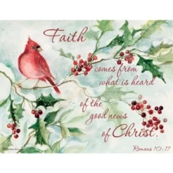 Lang Boxed Christmas Cards - Cardinal And Berries - Susan Winget