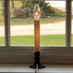 LED Window Candle - Electric Light - 12 Hour Timer - Black Base