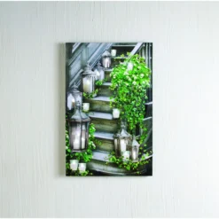 Lighted Canvas Pictures - Garden Staircase - 22in X 14.5in